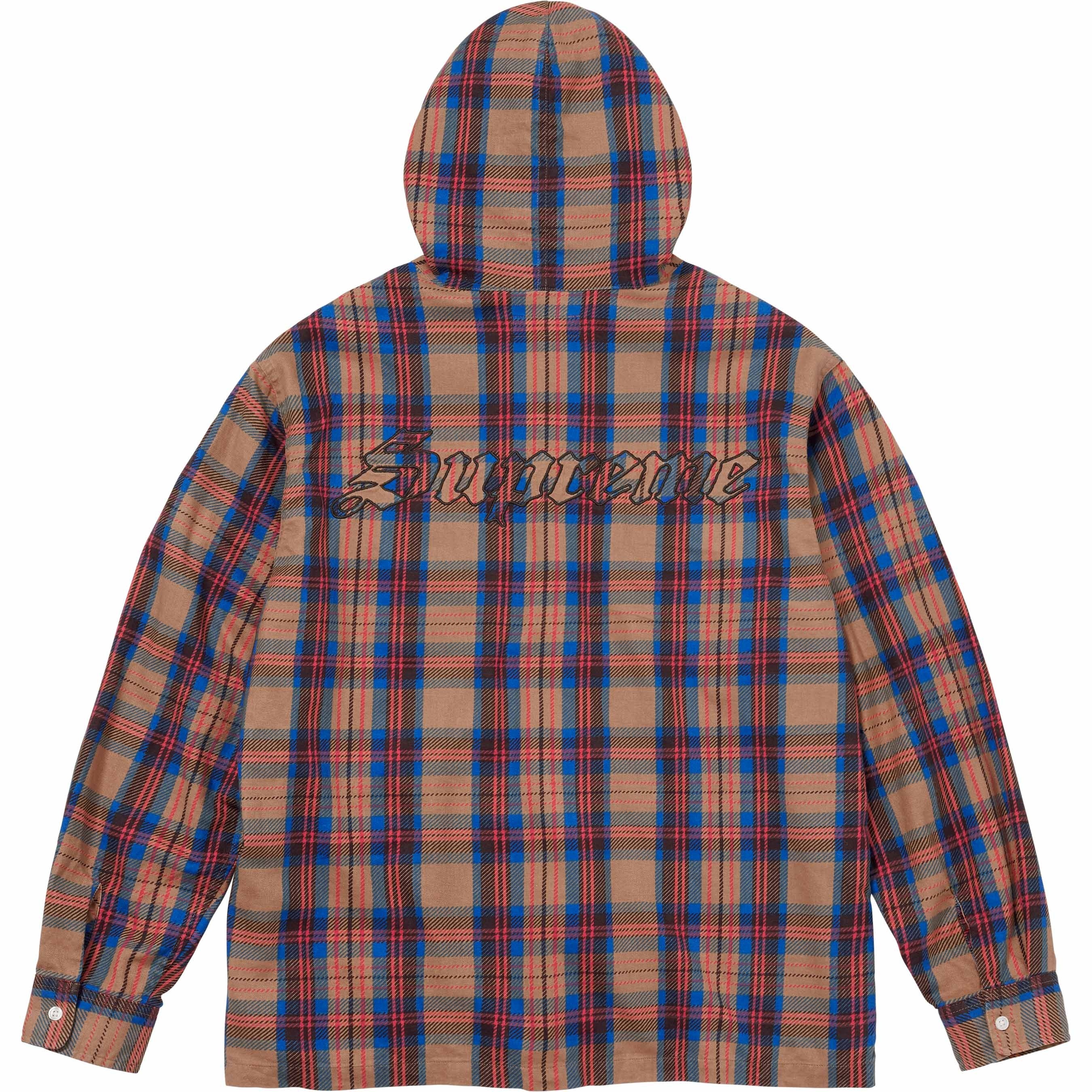 Printed Hooded Flannel Shirt view 8